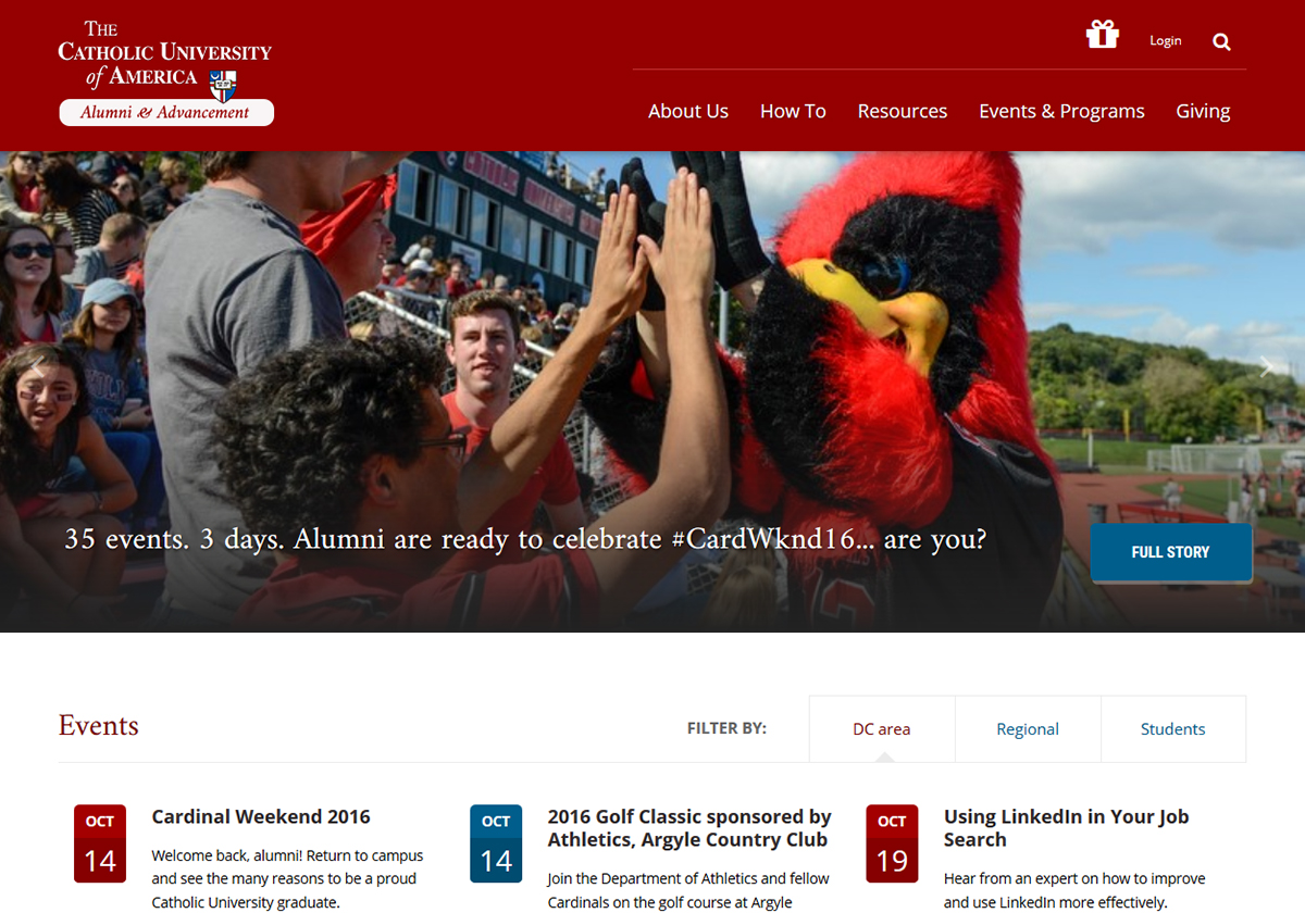 Screenshot of new CUAtoday website